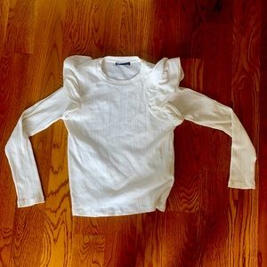 Cream long serve ZARA shirt with ruffles